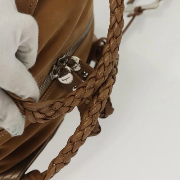 Salvatore Ferragamo Hand Bag Leather Brown Silver Auth BA5508 - Picture 8 of 16